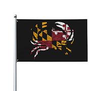 Drapeaux De Jardin Maryland Chesapeake Bay Blue Crabs Drapeau Fierté Imperméabiliser Drapeaus Décoratif Durable Bannières Extérieure Pour Balcon Fête Défilé 90X152CM