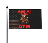 Drapeaux De Jardin Meet Me At The Gym Pelouse Drapeaux Toutes Les Saisons Treer Drapeau Pour Patio Balcon Fête Célébrations 90X150 CM