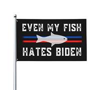 Drapeaux De Jardin Même Mes Poissons Détestent Biden Bannières Extérieure Résistant Bannière Jardins Durable Drapeaus Décoratif Pour Festivals Défilé Balcon 90X152CM