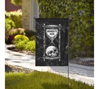 Drapeaux De Jardin Memento Mori Skull Souviens-Toi Que Tu Dois Mourir Drapeaus Décoratif Decoration Bannière Jardins Imperméabiliser Bannières Extérieure Pour Fête Balcon Défilé 30X45CM
