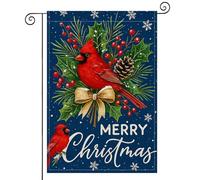 Drapeaux De Jardin Merry Christmas Burlap Holiday Cardinal With Berries Premium Treer Drapeau Toutes Les Saisons Drapeau Extérieur Pour Célébrations Ferme S
