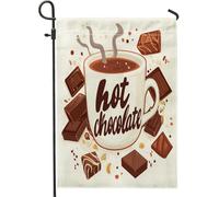 Drapeaux de jardin « Merry Christmas Candy Coffee » de 30,5 x 45,7 cm pour l'extérieur, aquarelle amusante de Noël standard, drapeaux verticaux standard en lin, vacances, Nouvel An, cour, cour