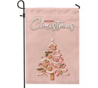 Drapeaux de jardin « Merry Christmas Candy Tree » de 30,5 x 45,7 cm pour extérieur, drapeaux verticaux de Noël fantastiques et amusants en lin standard pour maison, vacances, Nouvel An, cour, cour
