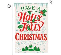 Drapeaux De Jardin Merry Christmas Holly Jolly Trees Snowflakes Icicles Premium Treer Drapeau Toutes Les Saisons Drapeau Extérieur Pour Balcon Fête Jardinage S
