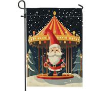 Drapeaux de jardin « Merry Christmas » pour enfants, 30,5 x 45,7 cm pour l'extérieur, motif dessin animé, drapeau vertical standard en lin, vacances, Nouvel An, cour, cour, pelouse, décoration