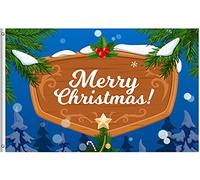 Drapeaux De Jardin Merry Christmas Sign In Winter Snowy Tree Snow Holiday Decorative Treer Drapeau Premium Pelouse Drapeaux Pour Balcon Fête Célébrations Patio 90X150 CM