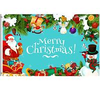 Drapeaux De Jardin Merry Christmas Winter Santa Claus Snowman Gifts Bird Tree Bell Ball Bannière Extérieure Coupe-Vent Et Étancheune Pelouse Drapeaux Pour Jardinage Ferme Balcon Fête 90X150 CM
