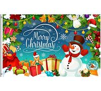 Drapeaux De Jardin Merry Christmas Winter Snowman Gifts Bell Ball Tree Bird Angel Toy Snowflake Garden Flag Coupe-Vent Et Étancheune Pelouse Drapeaux Pour Jardinage Ferme Patio 90X150 CM