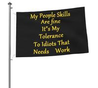 Drapeaux De Jardin Mes Compétences Relationnelles Sont Bonnes Grand Drapeau Couleurs Vives 2 Œillets Métalliques Bannière, Pour Les Défilés, D'Intérieur, Les Bureaux, 90x150cm