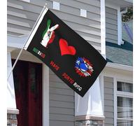 Drapeaux De Jardin Mexique Mexicain Mexicain Paix Porto Rico Drapeau Fierté Couleurs Vives Bannière Jardins Decoration Bannières Extérieure Pour Festivals Défilé Balcon 90X152CM