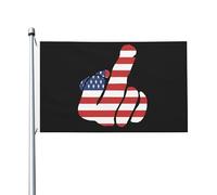 Drapeaux De Jardin Middle Flipping Off Up Yours Finger Usa American Résiste Aux Intempéries Garden Flag Coupe-Vent Et Étancheune Pelouse Drapeaux Pour Célébrations Balcon Fête Patio 90X150 Cm