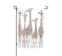 Drapeaux de jardin mignons avec imprimé girafes drôles de dessin animé 30,5 x 45,7 cm toutes saisons drapeau extérieur cour décoration pour patios