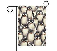Drapeaux de jardin mignons bébé pingouins esquisse 30,5 x 45,7 cm drapeau extérieur double face drapeau d'été drapeau floral bienvenue drapeaux de jardin saisonniers décorations de vacances