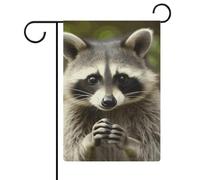 Drapeaux de jardin mignons en raton laveur - 30,5 x 45,7 cm - Drapeau extérieur double face - Drapeau de cour d'été - Drapeau floral de bienvenue - Drapeaux de jardin saisonniers - Décorations de
