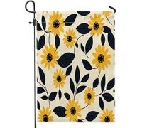 Drapeaux de jardin mignons et amusants sans couture en toile de jute pour jardin, 30,5 x 45,7 cm, double face pour l'extérieur, motif fleurs d'automne vintage, esthétique, petits drapeaux de pelouse