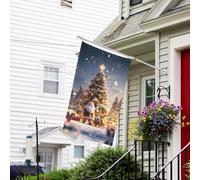 Drapeaux de jardin mignons Père Noël rennes pour l'extérieur - Drapeau double face léger de 7,6 x 12,7 cm pour chambre à coucher, intérieur, cour et bateau pour décorations extérieures avec œillets