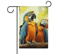 Drapeaux de jardin mignons pour perroquets - 30,5 x 45,7 cm - Drapeau extérieur double face - Drapeau de cour d'été - Drapeau floral de bienvenue - Drapeaux de jardin saisonniers - Décorations de