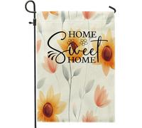 Drapeaux de jardin modernes de tournesols 30,5 x 45,7 cm double face pour décoration extérieure, drapeau minimaliste en toile pour maison, fleurs sauvages, petit drapeau de pelouse