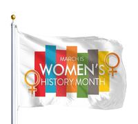 Drapeaux De Jardin Mois De L'Histoire Des Femmes Drapeau Fierté Decoration Bannière Jardins Imperméabiliser Drapeaus Décoratif Pour Festivals Défilé Célébrations 90X152CM