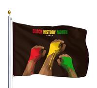Drapeaux De Jardin Mois De L'Histoire Des Noirs 1865 Drapeau Fierté Imperméabiliser Bannière Jardins Decoration Bannières Extérieure Pour Festivals Défilé Célébrations 90X152CM