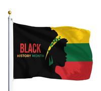 Drapeaux De Jardin Mois De L'Histoire Des Noirs Drapeau Fierté Decoration Drapeaus Décoratif Résistant Bannière Jardins Pour Festivals Célébrations Balcon 90X152CM