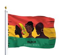 Drapeaux De Jardin Mois De L'Histoire Des Noirs Drapeau Fierté Durable Bannière Jardins Résistant Drapeaus Décoratif Pour Célébrations Balcon Défilé 90X152CM