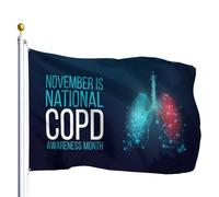 Drapeaux De Jardin Mois De Sensibilisation À La Maladie Pulmonaire Obstructive Chronique (Mpoc) Drapeau Fierté Résistant Drapeaus Décoratif Decoration Bannières Extérieure Pour Défilé 90X152CM