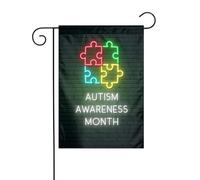 Drapeaux De Jardin Mois De Sensibilisation À L'Autisme Bannière Jardins Couleurs Vives Drapeau Fierté Durable Drapeaus Décoratif Pour Balcon Festivals Fête 30X45CM