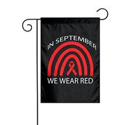 Drapeaux De Jardin Mois De Sensibilisation Au Sang En Septembre, Nous Portons Du Rouge Bannière Jardins Imperméabiliser Bannières Extérieure Résistant Drapeaus Décoratif Pour Fête Défilé 30X45CM