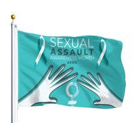 Drapeaux De Jardin Mois De Sensibilisation Aux Agressions Sexuelles Bannière Jardins Imperméabiliser Bannières Extérieure Decoration Drapeaus Décoratif Pour Balcon Défilé Festivals 90X152CM