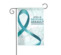 Drapeaux De Jardin Mois De Sensibilisation Aux Agressions Sexuelles Bannière Jardins Imperméabiliser Drapeau Fierté Couleurs Vives Drapeaus Décoratif Pour Fête Balcon Défilé 30X45CM