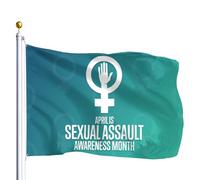 Drapeaux De Jardin Mois De Sensibilisation Aux Agressions Sexuelles Bannière Jardins Imperméabiliser Bannières Extérieure Decoration Drapeaus Décoratif Pour Festivals Balcon Défilé 90X152CM