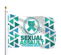 Drapeaux De Jardin Mois De Sensibilisation Aux Agressions Sexuelles Bannière Jardins Résistant Drapeau Fierté Durable Drapeaus Décoratif Pour Festivals Défilé Balcon 90X152CM