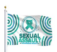 Drapeaux De Jardin Mois De Sensibilisation Aux Agressions Sexuelles Drapeau Fierté Imperméabiliser Bannière Jardins Résistant Drapeaus Décoratif Pour Festivals Défilé Balcon 90X152CM