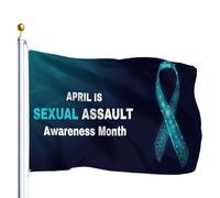 Drapeaux De Jardin Mois De Sensibilisation Aux Agressions Sexuelles Drapeau Fierté Résistant Bannière Jardins Durable Drapeaus Décoratif Pour Festivals Défilé Célébrations 90X152CM