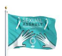 Drapeaux De Jardin Mois De Sensibilisation Aux Agressions Sexuelles Drapeaus Décoratif Decoration Drapeau Fierté Résistant Bannières Extérieure Pour Célébrations Balcon Défilé 90X152CM