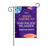 Drapeaux De Jardin Mois Du Patrimoine Des Américains D'Origine Asiatique Et Des Îles Du Pacifique Bannières Extérieure Couleurs Vives Bannière Jardins Résistant Drapeau Fierté Pour Fête 30X45CM