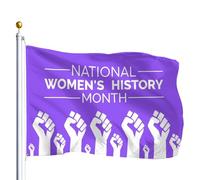 Drapeaux De Jardin Mois National De L'Histoire Des Femmes Bannières Extérieure Durable Bannière Jardins Résistant Drapeaus Décoratif Pour Balcon Célébrations Défilé 90X152CM