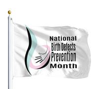 Drapeaux De Jardin Mois National De Prévention Des Malformations Congénitales Bannière Jardins Decoration Bannières Extérieure Résistant Drapeaus Décoratif Pour Balcon Défilé 90X152CM