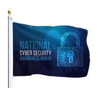 Drapeaux De Jardin Mois National De Sensibilisation À La Cybersécurité Drapeaus Décoratif Imperméabiliser Drapeau Fierté Decoration Bannière Jardins Pour Balcon Célébrations Défilé 90X152CM