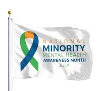 Drapeaux De Jardin Mois National De Sensibilisation À La Santé Mentale Des Minorités (Juillet) Bannière Jardins Durable Bannières Extérieure Decoration Drapeaus Décoratif Pour Défilé 90X152CM