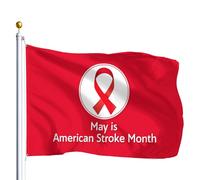 Drapeaux De Jardin Mois National De Sensibilisation Aux Accidents Vasculaires Cérébraux (Mai) Bannières Extérieure Durable Drapeaus Décoratif Résistant Drapeau Fierté Pour Défilé Balcon 90X152CM
