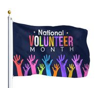 Drapeaux De Jardin Mois National Du Bénévolat Drapeau Fierté Decoration Bannière Jardins Durable Bannières Extérieure Pour Festivals Défilé Balcon 90X152CM
