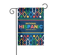 Drapeaux De Jardin Mois National Du Patrimoine Hispanique Bannière Jardins Couleurs Vives Bannières Extérieure Imperméabiliser Drapeau Fierté Pour Défilé Festivals Balcon 30X45CM