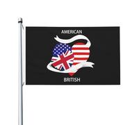 Drapeaux De Jardin Moitié Britannique, Moitié Américain Bannière Extérieure Résiste Aux Intempéries Pelouse Drapeaux Pour Célébrations Patio Jardinage 90X150 Cm