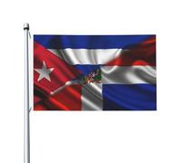 Drapeaux De Jardin Moitié Cuba, Moitié République Dominicaine Bannière Jardins Résistant Drapeaus Décoratif Decoration Drapeau Fierté Pour Fête Balcon Festivals 90X150CM