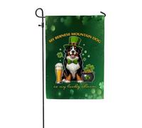 Drapeaux De Jardin Mon Bouvier Bernois Est Mon Porte-Bonheur Trèfles De La Saint-Patrick Leprechaun Berner Drapeaus Décoratif Bannières Extérieure Couleurs Vives Drapeau Fierté Pour 30X45CM