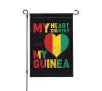 Drapeaux De Jardin Mon Coeur Mon Pays Ma Guinée Drapeau Fierté Couleurs Vives Drapeaus Décoratif Résistant Bannières Extérieure Pour Festivals Défilé Balcon 30X45CM