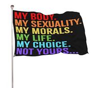 Drapeaux De Jardin Mon Corps, Ma Sexualité, Ma Morale, Ma Vie, Mon Choix, Pas Le Tien. Drapeaus Décoratif Decoration Drapeau Fierté Imperméabiliser Bannières Extérieure Pour Défilé 90X152CM
