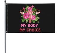 Drapeaux De Jardin Mon Corps, Mon Choix Bannière De Drapeaux Renforcé Avec 2 Œillets Métalliques Bannière À Œillets, Pour D'Intérieur, Balcon, Jardin, 90x150cm